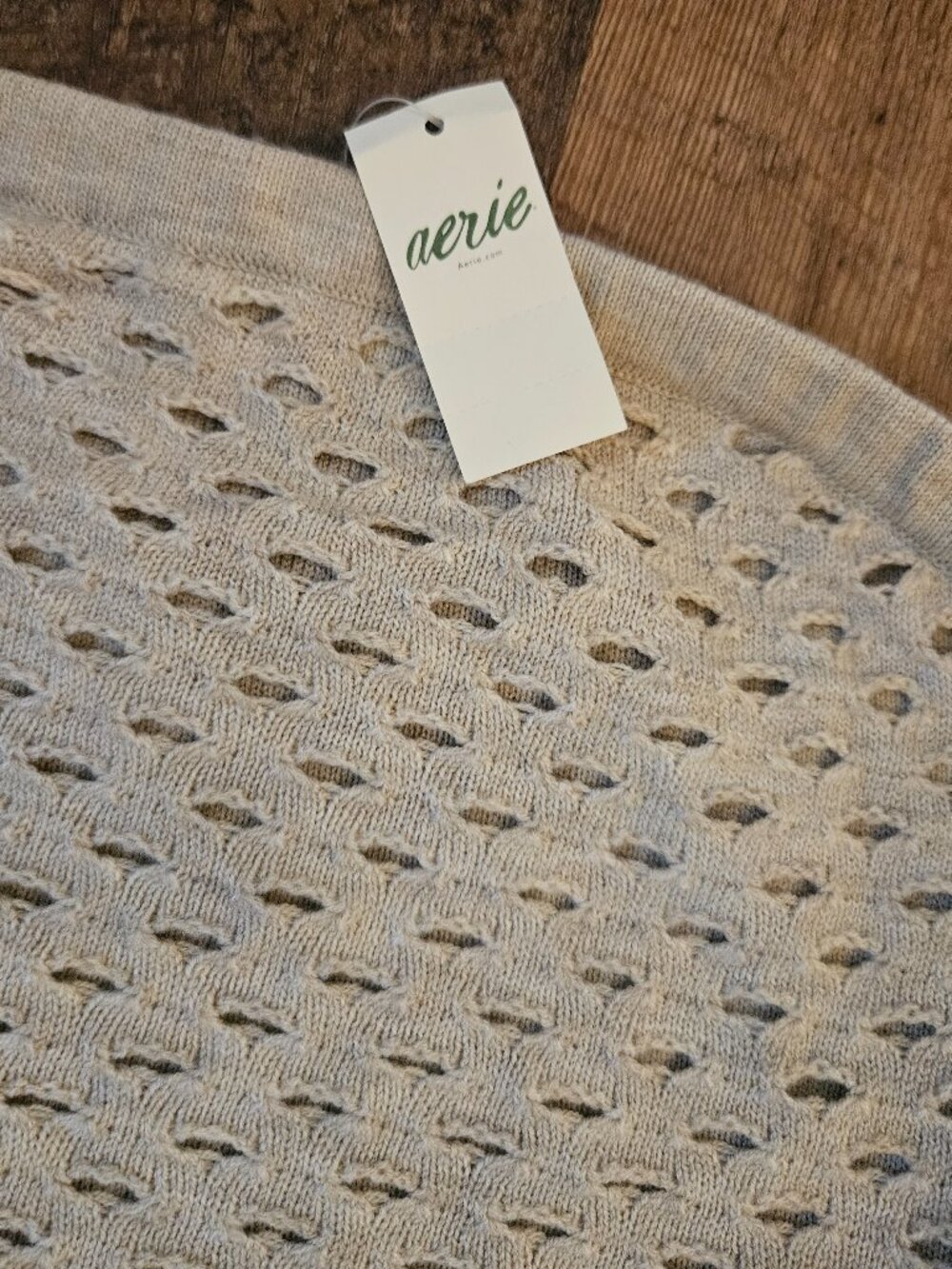 Aerie NWT Pointelle Knit Tube Top Cream Size Small - Picture 2 of 5